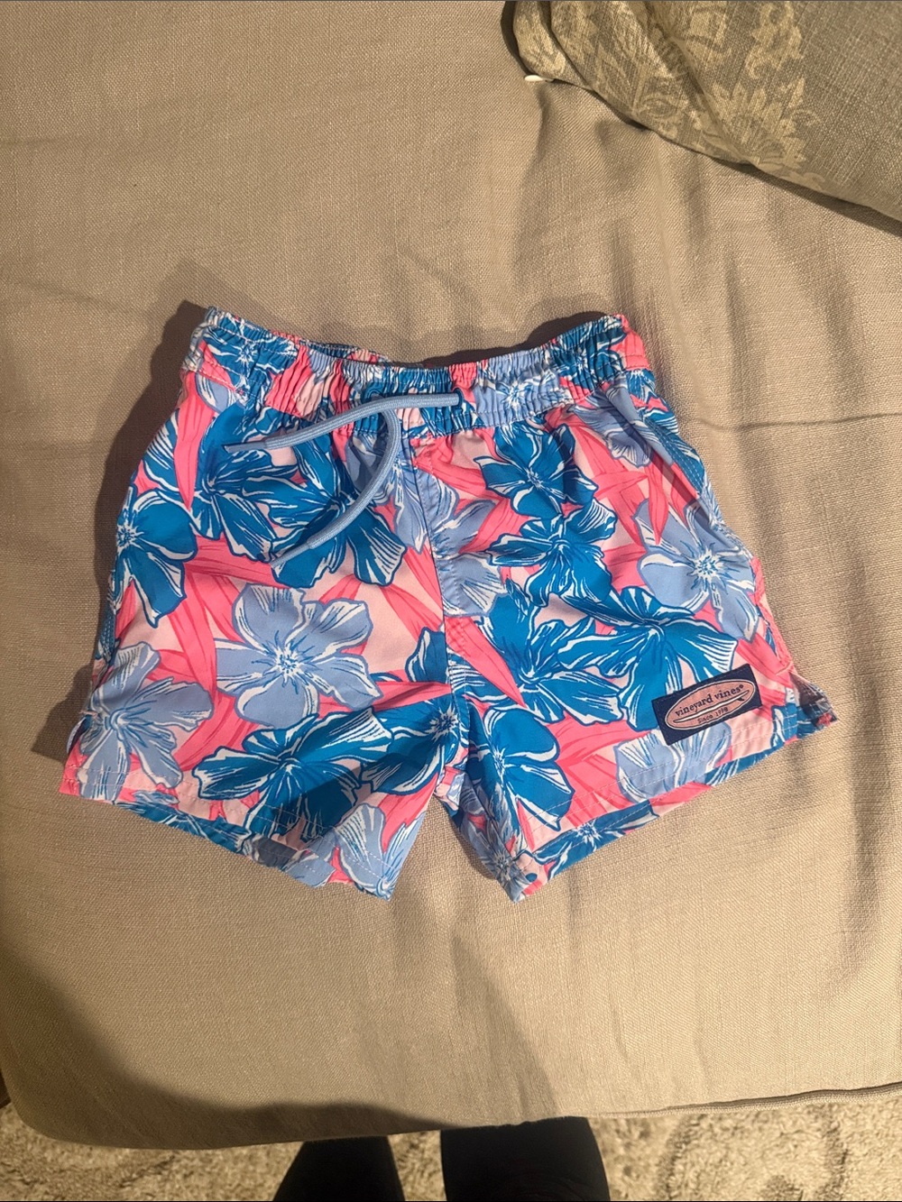 Vineyard Vines Pink and Blue Floral Swim Trunks